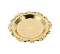 FIXOSHEE Plateau Bougie Rétro Rond Fer Doré Support Élégant pour Bougie Pilier Décoration Maison Chic et Plateau de Table Simple et Raffiné