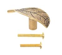 FIXOSHEE Poignée de Tiroir Feuille en Laiton Massif Patiné, Poignée D’Armoire Rustique Cuisine, Commode et Placard, Bouton de Meuble Unique à Trou Simple, Décoration Intérieure Campagnarde