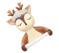 FIXOSHEE Porte-Rouleau de Papier Hygiénique sans Perforation en PVC Support Mural Créatif de Petit Cerf Compatible Papier Toilette Salle de Bain et WC Accessoire Pratique et Décoratif