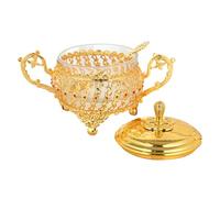 FIXOSHEE Pot à Épices Vintage Fer Forgé Européen Récipient Condiments Doré pour Sucre Sel et Épices Bocal Compact pour Cuisine et Salle à Manger