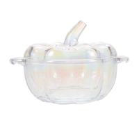 FIXOSHEE Pot Verre Citrouille avec Couvercle Bol à Bonbons Scellé Récipient Snack Élégant Verre pour Décorations Halloween Bureau et Maison