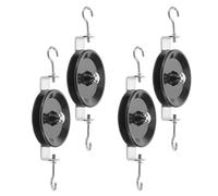 FIXOSHEE Poulie Simple avec Crochet en Fer et Plastique, Lot de 4, pour Expériences Scolaires de Physique, Équipement Pédagogique pour Levage et Enseignement Mécanique