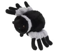 FIXOSHEE Poupée Araignée en Peluche Noire Petite Taille 25 Cm Halloween Décoratif Doux en Tissu Peluche Coussin D’appoint Confortable pour Chambre et Salon Adorable et Réaliste