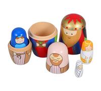 FIXOSHEE Poupées Russes Bois Authentiques Familial Artisanal Sûr pour Garçon Fille Décoration Traditionnelle Russe Cadeau Anniversaire et Fête