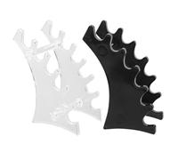 FIXOSHEE Présentoir Horizontal pour Pinceaux de Maquillage, Lot de 2 Mini Porte-pinceaux en Plastique Noir et Transparent, Séchoir Compact et Portable pour Organiser Cosmétiques