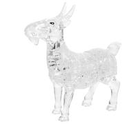 FIXOSHEE Puzzle 3D en Cristal Blanc à Assembler Soi-Même - Ornement Décoratif en Verre Cristal avec Parure de Chèvre - Casse-Tête Créatif pour Adultes Décoration Bureau et Présent