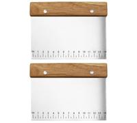 FIXOSHEE Racloir à Pâte Inoxydable 2 Pièces avec Manche en Bois Gradué, Spatule de Cuisson Multifonction pour Couper Pâte, Tartiner Beurre et Fromage, Ustensile Couleur Aléatoire
