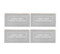 FIXOSHEE Registres Bancaires Grand Format pour Chéquiers 4pcs avec Section Date, Papier Haute Visibilité, Facile à Lire Portable pour Bureau et Voyage