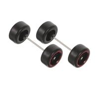 FIXOSHEE Roues de Rechange pour Modèle de Voiture Rc Accessoires de Jantes Alliage avec Pneus Caoutchouc Noir et Cercle Rouge et Résistant à Usure pour Voitures Jouets