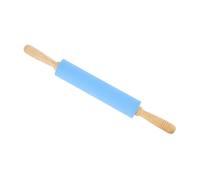 FIXOSHEE Roulette à Pâte Silicone avec Manche Bois Antiadhésif Léger pour Pâtisserie Décoration et Fabrication de Pâtes à Domicile Ustensile Essentiel pour Biscuits et Raviolis Bleu