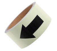 FIXOSHEE Ruban Adhésif Phosphorescent Fléché 5 CM X 5 M PVC, Bande Lumineuse de Sécurité pour Sols de Bâtiments Commerciaux, Indicateur de Direction Visible Nuit, Ruban Autocollant