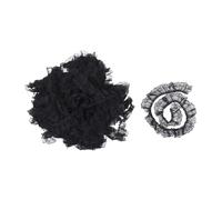 FIXOSHEE Ruban de Dentelle Plissée Vintage 6 Cm X 40 M, Bordure en Polyester Noire à Volants pour Couture, Loisirs Créatifs et Décoration Textile, Galon Élastique Floral pour