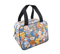 FIXOSHEE Sacoche Repas Portable Grand Volume avec Motif Chat Pudding Pochette Bento Pratique pour Étudiants et Bureau Léger