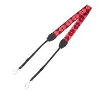 FIXOSHEE Sangle de Cou Appareil Photo Vintage Polyester Tressé avec Imitation Cuir Rouge Confortable pour Voyages et Sorties Ceinture Épaule Répartissant Poids pour Port Ergonomique