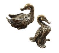 FIXOSHEE Sculpture Canards Laiton Massif Ornements Décoratifs Vintage pour Table de Thé et Décoration Intérieure Figurines Chinoises Élégantes pour Bureau et Maison