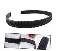 FIXOSHEE Serrage-tête Tressé Dents pour Femmes et Filles 1,5 Cm Large Noir Bandeau Antidérapant Accessoire Coiffure Mariage Bureau Quotidien