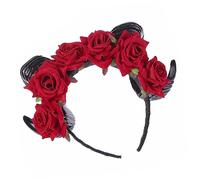 FIXOSHEE Serre-tête Corne De Fleur De Rose Pour Halloween Coiffe De Rose Costume De Cheveux