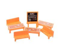 FIXOSHEE Set Bureau Garçon Fille avec Tableau Miniature Plastique Sûr Aux Bords Arrondis Mobilier Poupée pour Jeu Créatif et Apprentissage Portable pour Maison et Maternelle