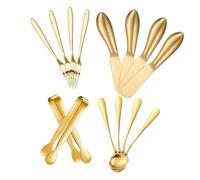 FIXOSHEE Set de Couteaux à Beurre et Fourchettes Dessert Acier Inoxydable Kit de Couverts de Service Léger Pinces Polyvalentes pour Cuisine et Pâtisserie