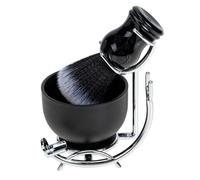 FIXOSHEE Set de Rasage Homme avec Blaireau Ergonomique et Bol Mousseur Support pour Tenue Stable Kit Rasage Traditionnel pour Barbe et Moustache Accessoires pour Soin Visage Masculin