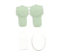 FIXOSHEE Set Ustensiles Silicone pour Garçon Fille Fourchette Apprentissage Sûre et Colorée Couverts pour Tout Petits Adapté pour Alimentation Liquide et Solide Matériel PP Design
