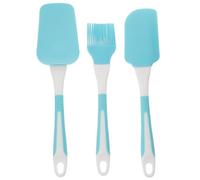 FIXOSHEE Spatule à Pâtisserie en Silicone Antiadhésive 3 Pièces Bleu Pinceau à Huile Ergonomique, Kit Ustensiles Cuisine pour Pâtisserie et Décoration de Gâteaux, Léger et Résistant