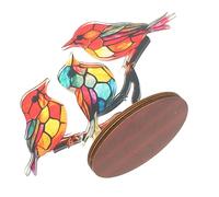 FIXOSHEE Statue Oiseau Décorative Acrylique avec Socle pour Intérieur Ornements Multicolores pour Salon Et Bureau