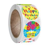 FIXOSHEE Stickers D’Anniversaire Ronds 1 Pouce Lot de 500 Autocollants D’Étiquettes Créatives pour Décorations de Fête Fournitures de Fête Autocollants de Paquet et Emballage