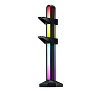 FIXOSHEE Support Gpu Argb Réglable et Magnétique pour Boîtier Pc, Utilisateur PC Gaming, Design Modulaire, Anti-affaissement et Synchronisable RGB, Compatible Tours ATX, Noir Élégant