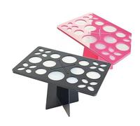 FIXOSHEE Support pour Pinceaux de Maquillage Noir Acrylique 26 Trous Porte-pinceaux Cosmétiques Séchage à L’air Rangement Outils Maquillage Professionnel