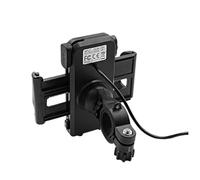 FIXOSHEE Support Téléphone Étanche pour avec Rotation Port USB Intégré Compatible GPS et Smartphones Fixation Guidon Noire