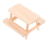 FIXOSHEE Table de Pique Miniature en Bois Naturel Modèle Miniatures de Meubles pour Maison de Poupée Accessoire Décoratif Compact pour Chambre et Salon Réaliste