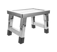 FIXOSHEE Tabouret Pliant en Acier Inoxydable 28X19X19 CM Léger et Portable Marchepied Antidérapant Cuisine Salle de Bain et Camping Siège Compact Robuste pour Usage Intérieur et