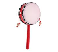 FIXOSHEE Tambour à Main Traditionnel Hochet Percussion Orff pour Garçon Fille Instrument Musical Sûr et Facile à Jouer Petit Tambour Rythmique pour Éveil Auditif et Coordination