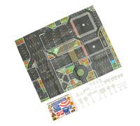 FIXOSHEE Tapis Jeu Circulation Garçon Fille avec Signaux Routiers Jouets Route Plastique Educatif Léger et Portable pour Apprentissage Trafic