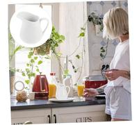 FIXOSHEE Tasse à Lait Céramique 250 Ml Bec Verseur et Poignée Mini Pot à Lait Polyvalent pour Mousse Yaourt Jus Boissons Chaudes Facile à Nettoyer