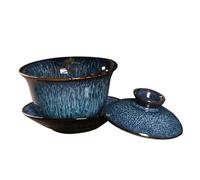 FIXOSHEE Tasse à Thé Céramique Vintage avec Couvercle Bol à Thé Chinois pour Cérémonie Service Élégant pour Mariage et Dinette
