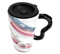 FIXOSHEE Tasse Céramique Licorne avec Couvercle Hermétique Large Ouverture Facile à Nettoyer Poignée Anti-brûlure Mug à Thé et Lait pour Bureau et Maison