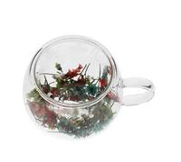FIXOSHEE Tasse Double Paroi en Verre Borosilicate 350 Ml avec Fleurs Séchées Colorées Mug Isotherme Transparent pour Café Thé Présent Fête des Mères Utilisation Intérieure et