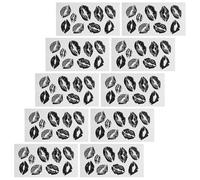 FIXOSHEE Tatouages Temporaires Lèvres 10 Pièces Autocollants Imperméables Effet Stickers Corps Visage Kit Décoratif pour Halloween et Saint-Valentin