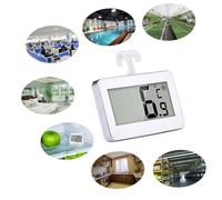 FIXOSHEE Thermomètre Numérique Réfrigérateur Congélateur avec Aimant et Support Grand Écran LCD Plage C Blanc pour Cuisine et Cave