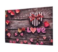 FIXOSHEE Toile de Fond Photo en Vinyle Indéchirable Saint-Valentin Motif Boîte à Biscuits de Cœur Légère Odeur Décoration Studio Photo Polyvalente