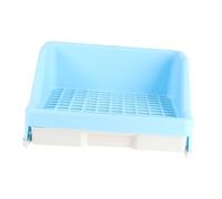 FIXOSHEE Toilette Lapin Tiroir Antiprojections Plastique Résistant avec Clôture Surélevée et Verrou de Fixation Bac Litière Pratique pour Oreilles Tombantes Hygiène Sûre et Apprentissage