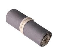 FIXOSHEE Trousse Crayons Enroulable Capacité Importante Toile Grise Organisateur avec Compartiments Portable et Pratique pour Artistes et Étudiants