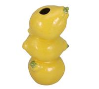 FIXOSHEE Vase en Céramique Citron Décoratif pour Fleurs, Centre de Table Original, Pot Ornemental Fruité, Décoration Intérieure la Cuisine et Salle à Manger, Accessoire Maison Polyvalent,