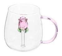 FIXOSHEE Verre à Boisson Verre Décoratif Portable Ange Cœur pour Couple Tasse Multi Usage pour Jus Thé Saint Valentin