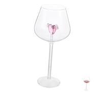 FIXOSHEE Verre à Eau Transparent Élégant pour Fête Saint Valentin Gobelet Portable Verre Coupe à Vin Angel Cœur pour Boissons Fraîches Usage Polyvalent pour Couples