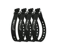 Fixplus Strap en Pack de 4 - Sangle d’arrimage pour la Fixation, l’arrimage, la Mise en Paquet et l’attachement, en Plastique spécial avec Boucle en Aluminium 46cm x 2.4cm (Noir)