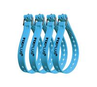 Fixplus Strap en Pack de 4 - Sangle d’arrimage pour la Fixation, l’arrimage, la Mise en Paquet et l’attachement, en Plastique spécial avec Boucle en Aluminium 46cm x 2.4cm (Bleu)