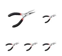 Fixpoint 77098 Pince à becs demi-rondes avec embouts striés, 125mm (Lot de 5)